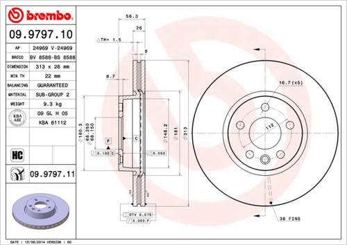 Disco freno brembo 9797 11 - brembo, 09.9797.11